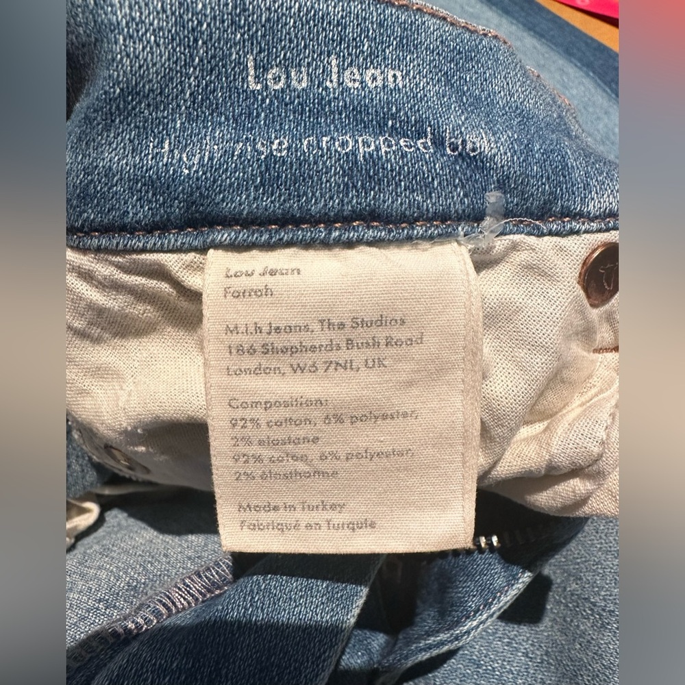 M.i.h. Lou High Rise Cropped Bell Jeans Two Tone, Size 25, Great Condition! - Picture 9 of 10